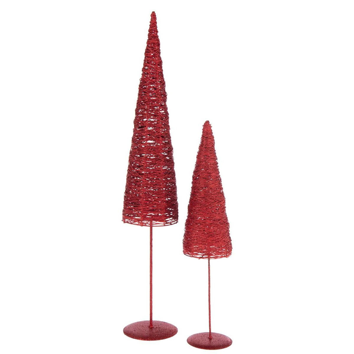Paris Prix Sapin de Noël sur Socle  Glitter  58cm Rouge