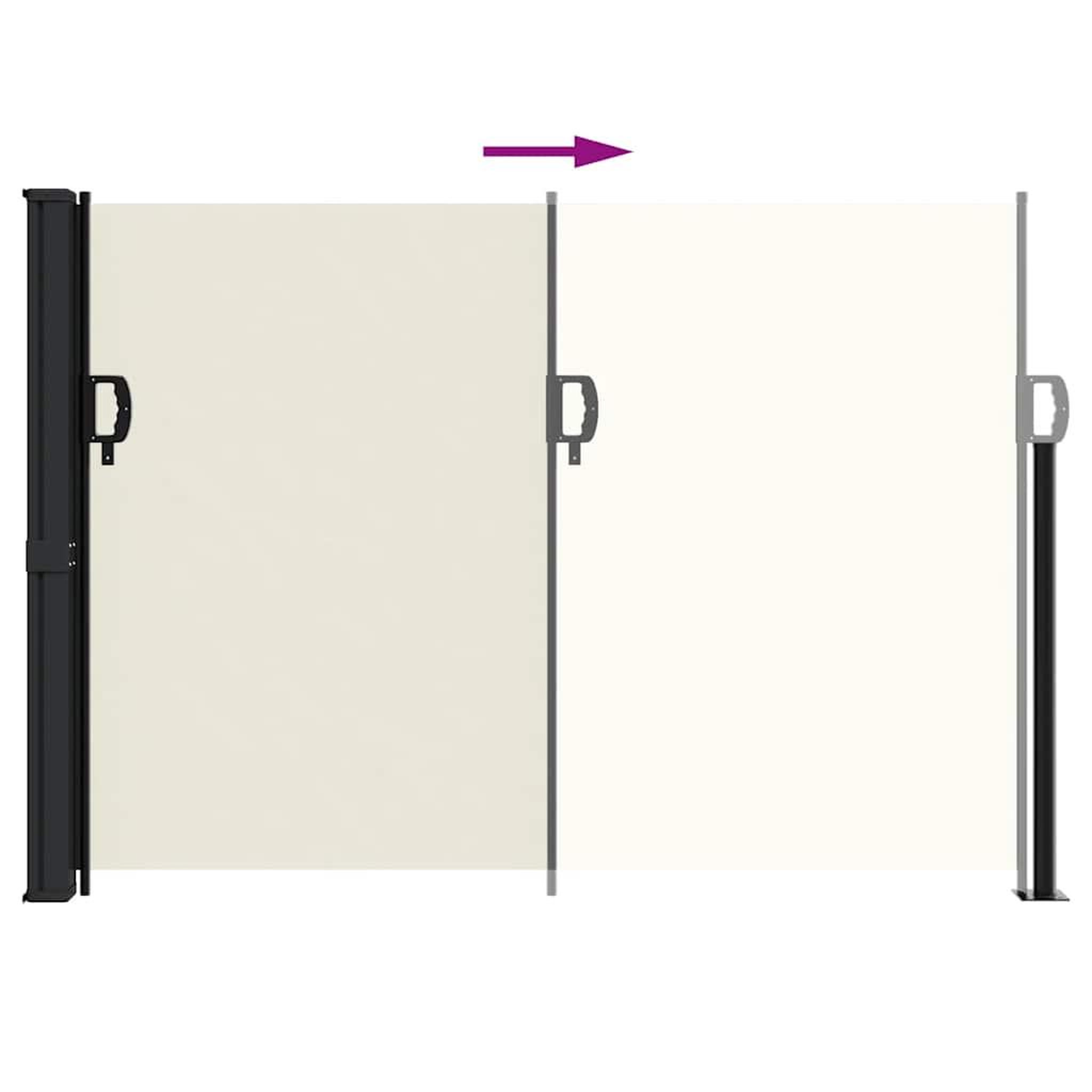 Voir la diapositive 5 : VIDAXL Auvent lateral retractable creme 140x600 cm
