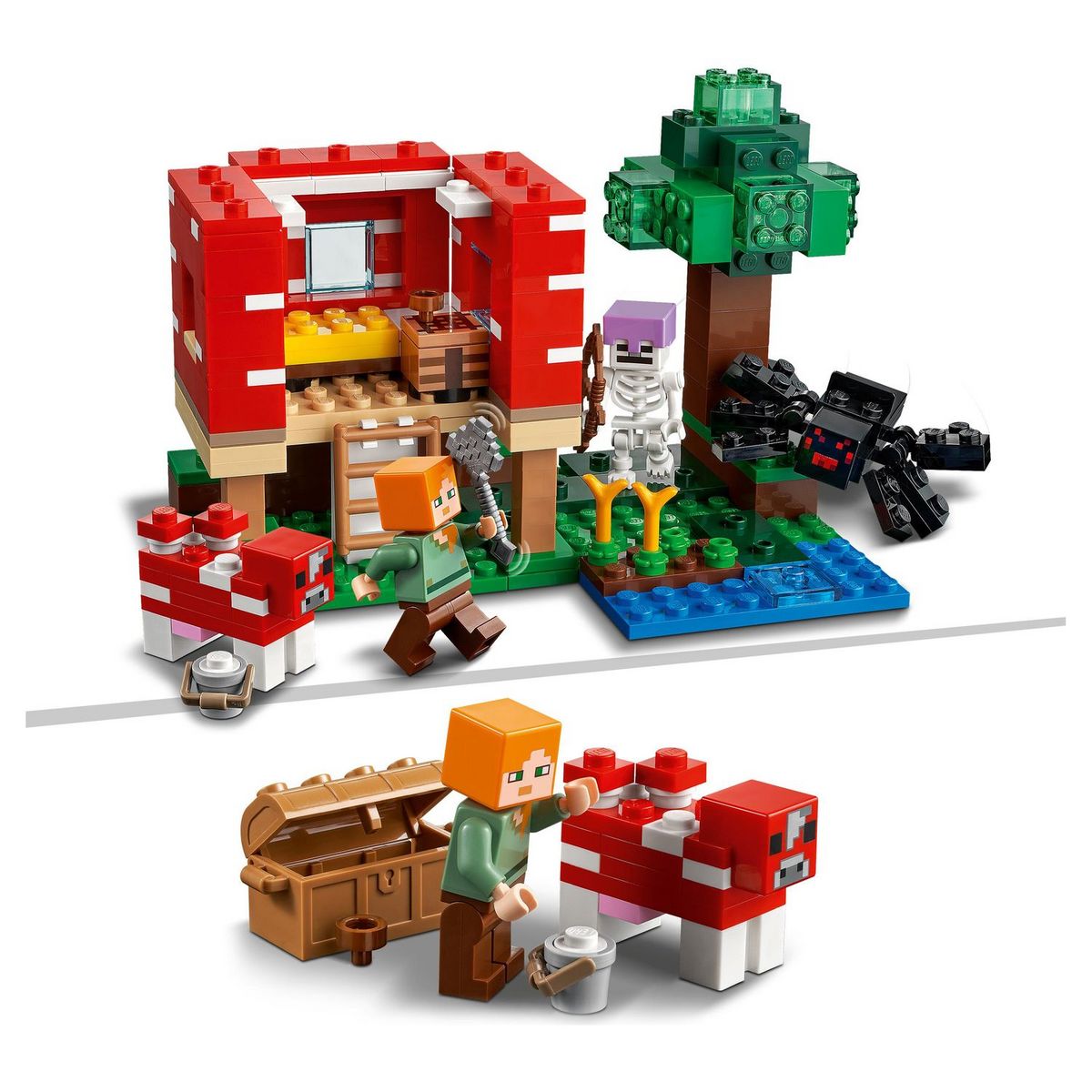 LEGO Minecraft 21179 - La Maison Champignon Set Jouet Maison, Cadeau pour Enfants dès 8 ans