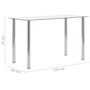 Voir la diapositive 5 : VIDAXL Table a manger Transparent 120x60x75 cm Verre trempe