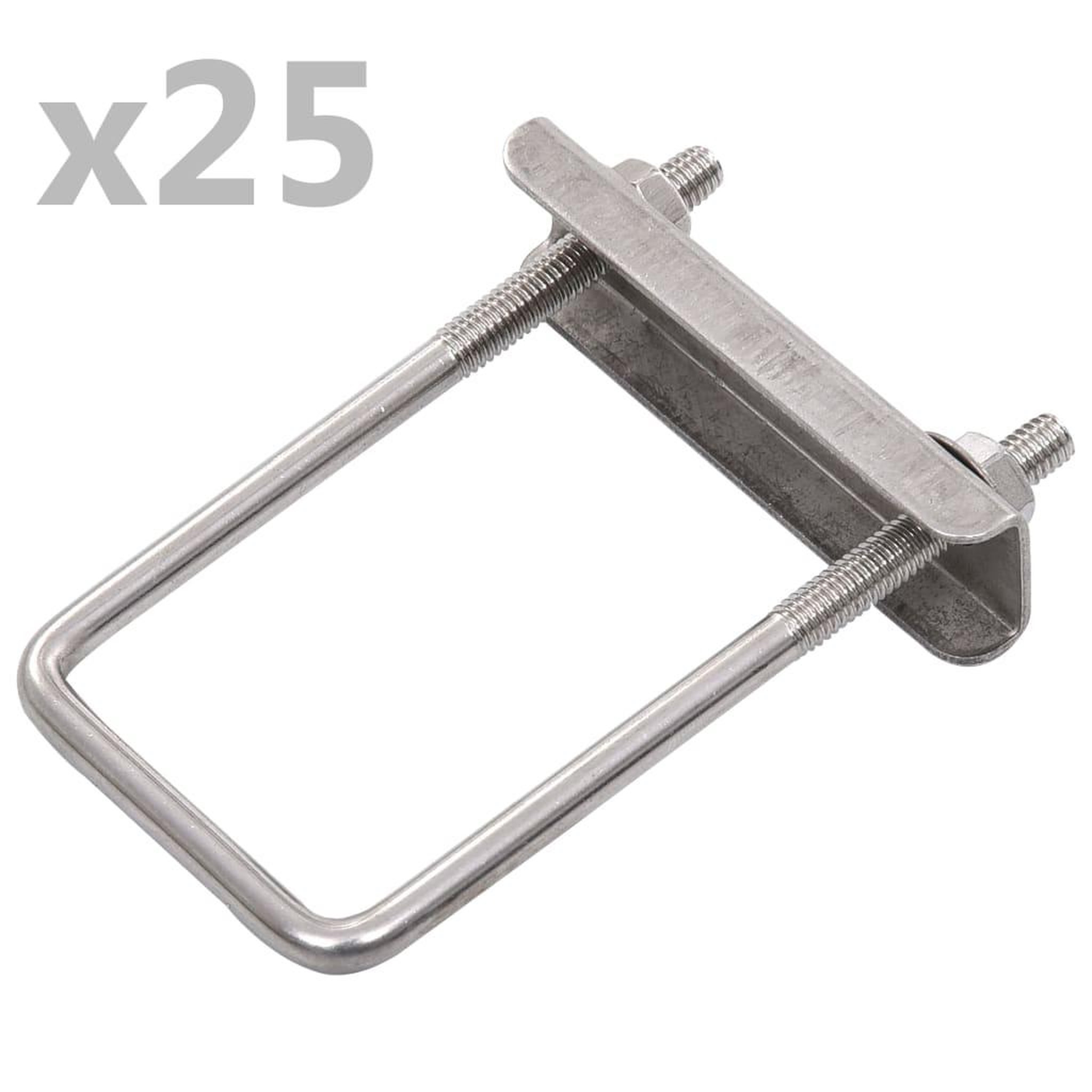 VIDAXL Ensemble de 25 connecteurs en U pour poteau de cloture 60x40 mm