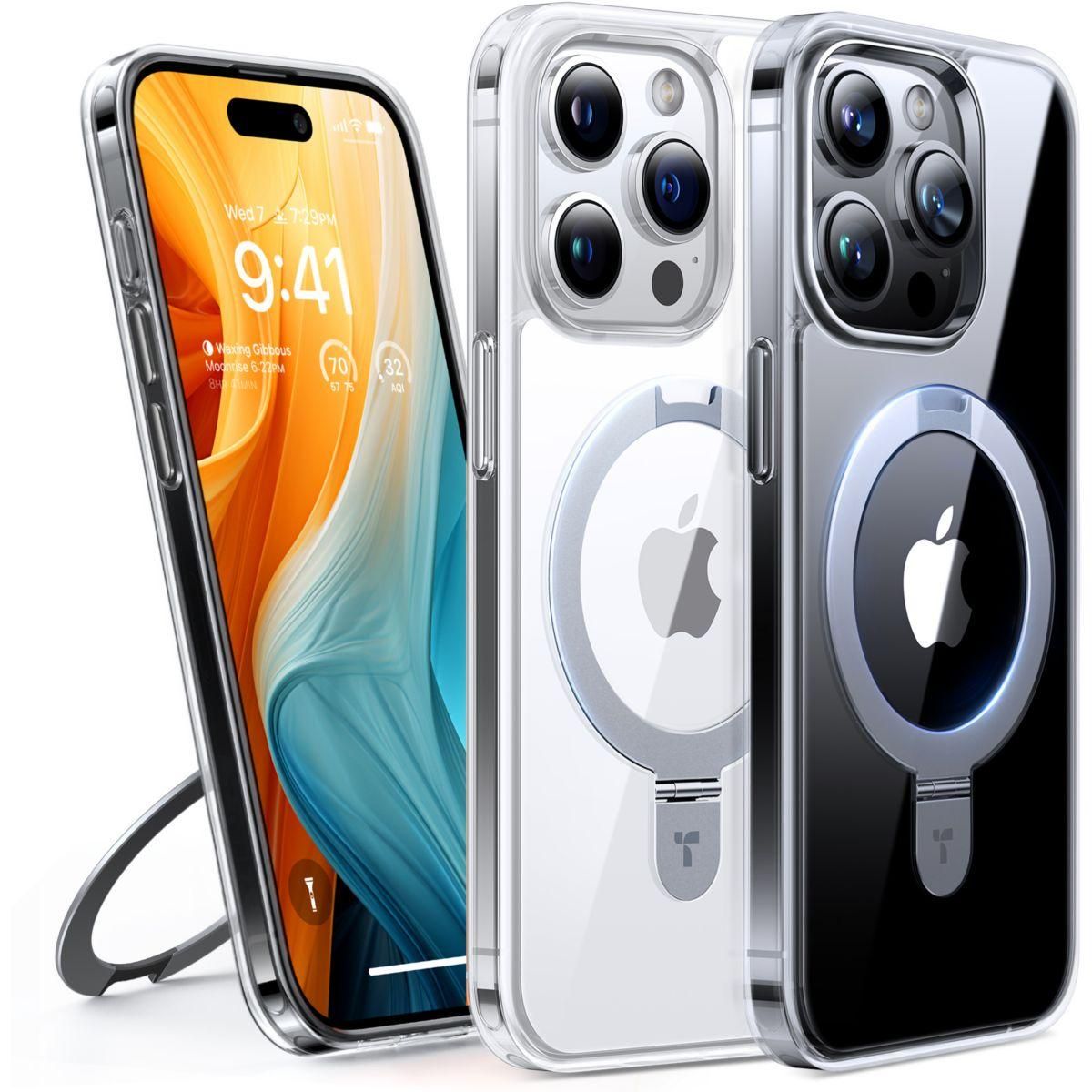 TORRAS Coque intégrale iPhone 15 Pro MagSafe + support transp.