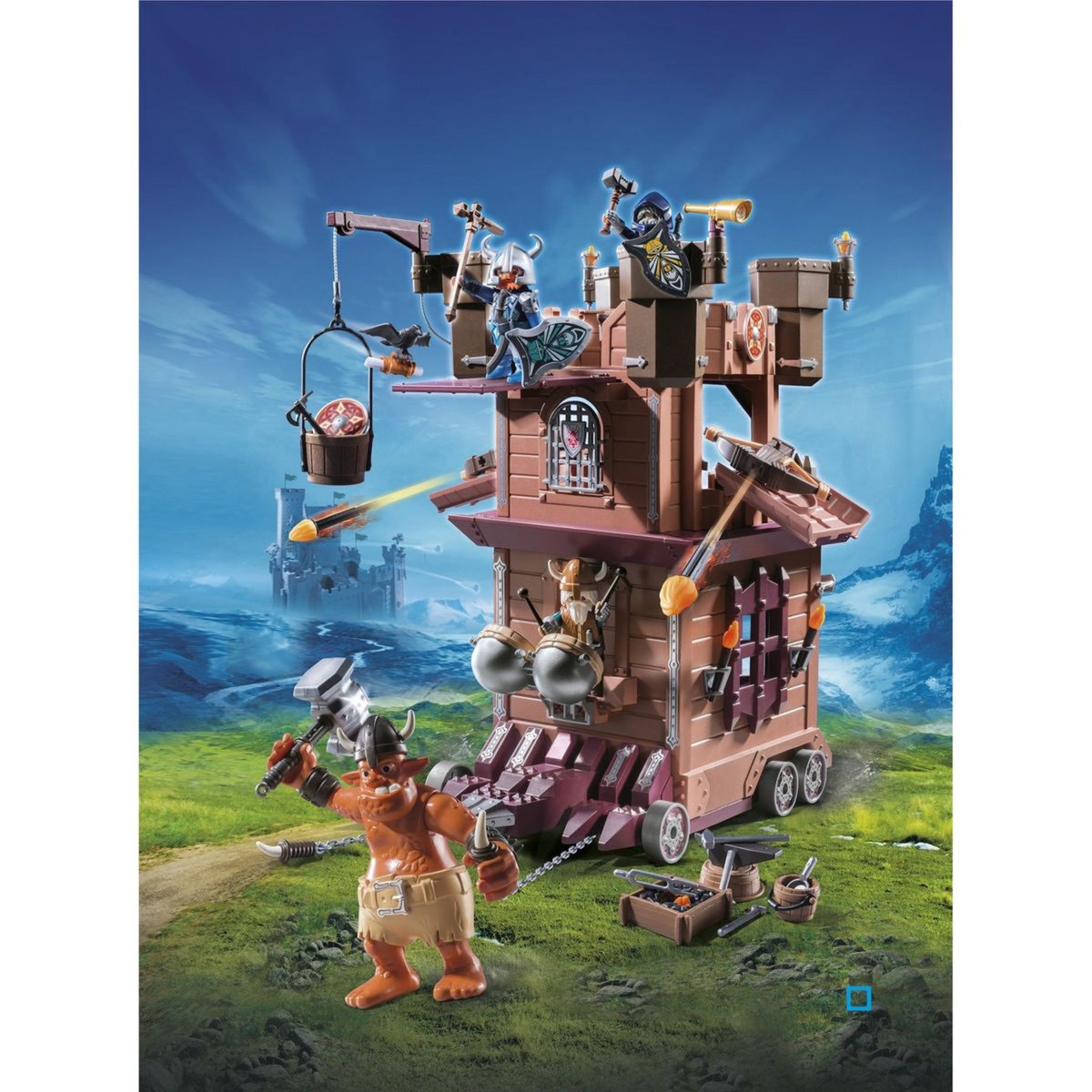 PLAYMOBIL 9340 - Knights - Tour d'attaque mobile des nains