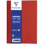 CLAIREFONTAINE Agenda scolaire journalier 12x17cm couverture PVC toucher gomme rouge 2023-2024