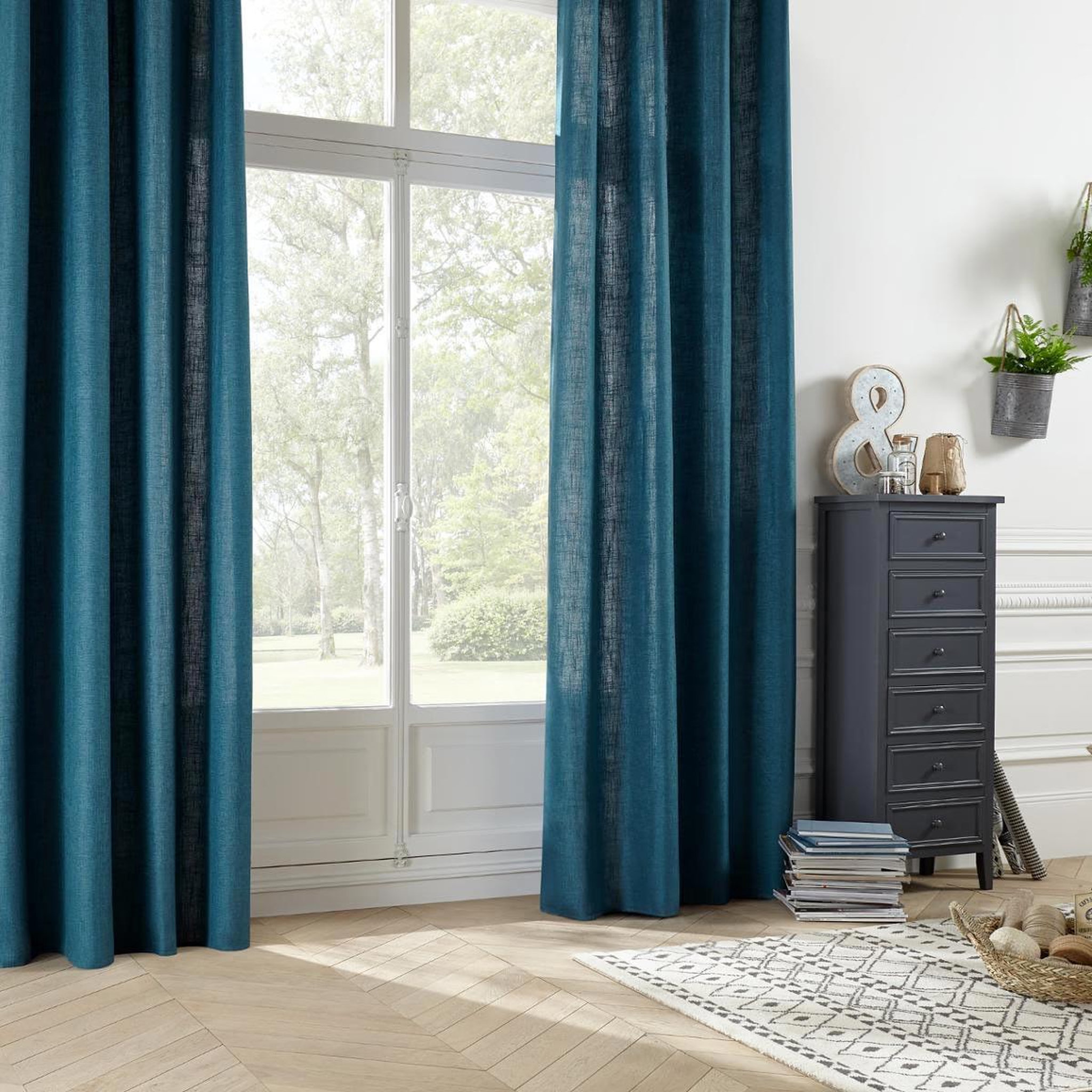 ATMOSPHERA Rideau uni  leon  140x260cm canard
