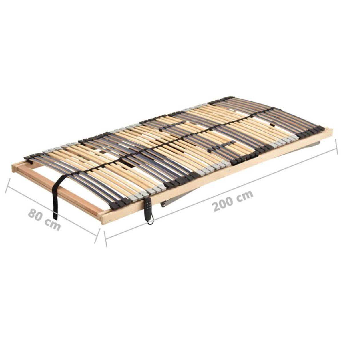 VIDAXL Sommier a lattes electrique sans matelas avec 7 zones 80x200 cm