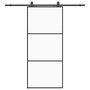 Voir la diapositive 2 : VIDAXL Porte coulissante kit de quincaillerie noir 90x205 cm verre ESG