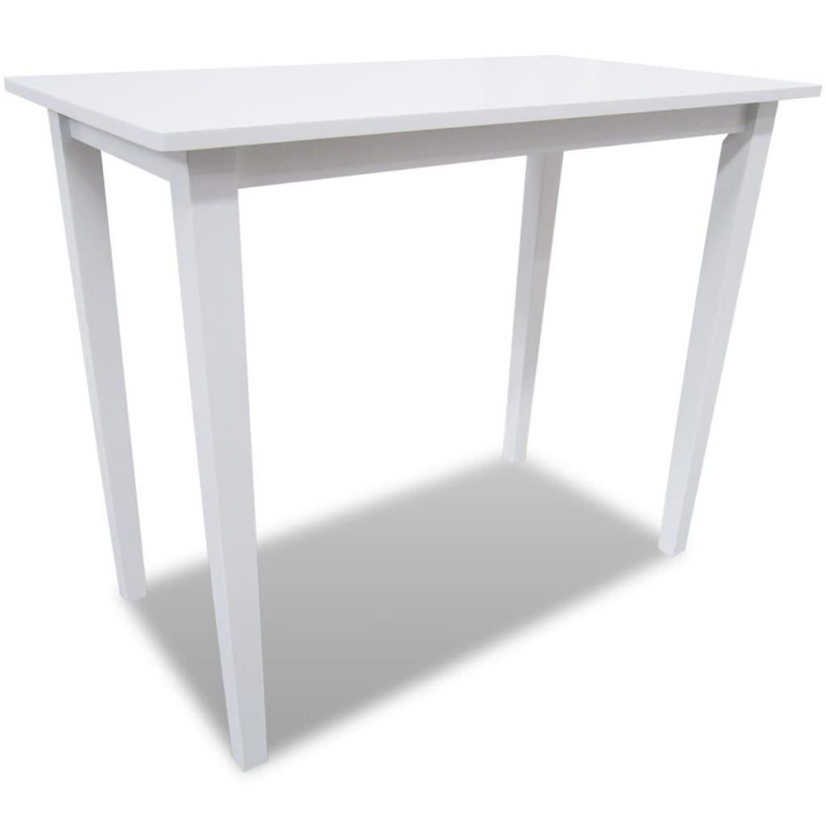 VIDAXL Set table et 4 chaises de bar en bois coloris blanc