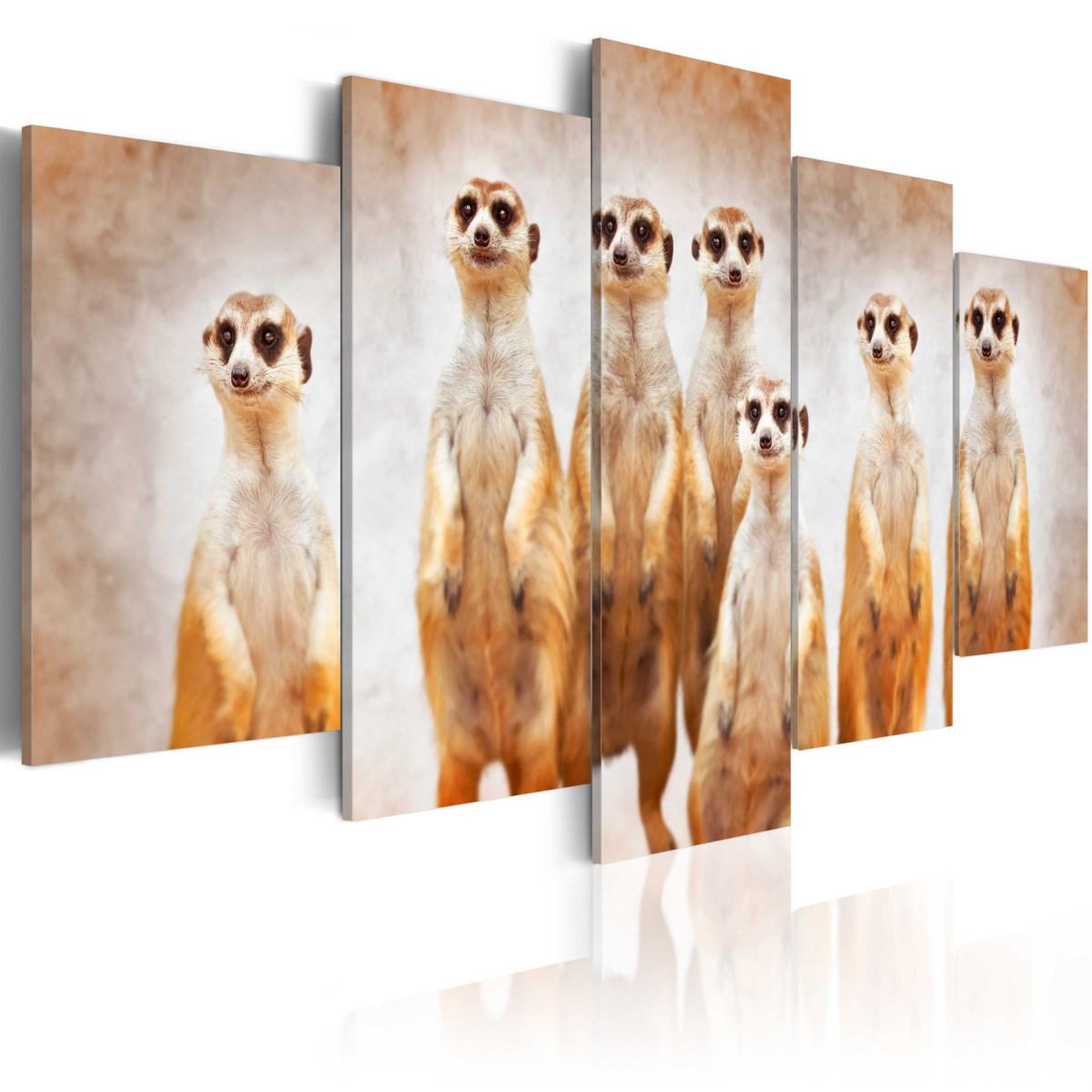 Paris Prix Tableau imprimé  family of meerkats. Coloris disponibles : Multicolore