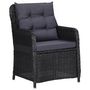 Voir la diapositive 2 : VIDAXL Chaises de jardin lot de 2 avec coussins Resine tressee Noir