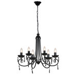 VIDAXL Lustre suspendu Noir 6 douilles d'ampoule