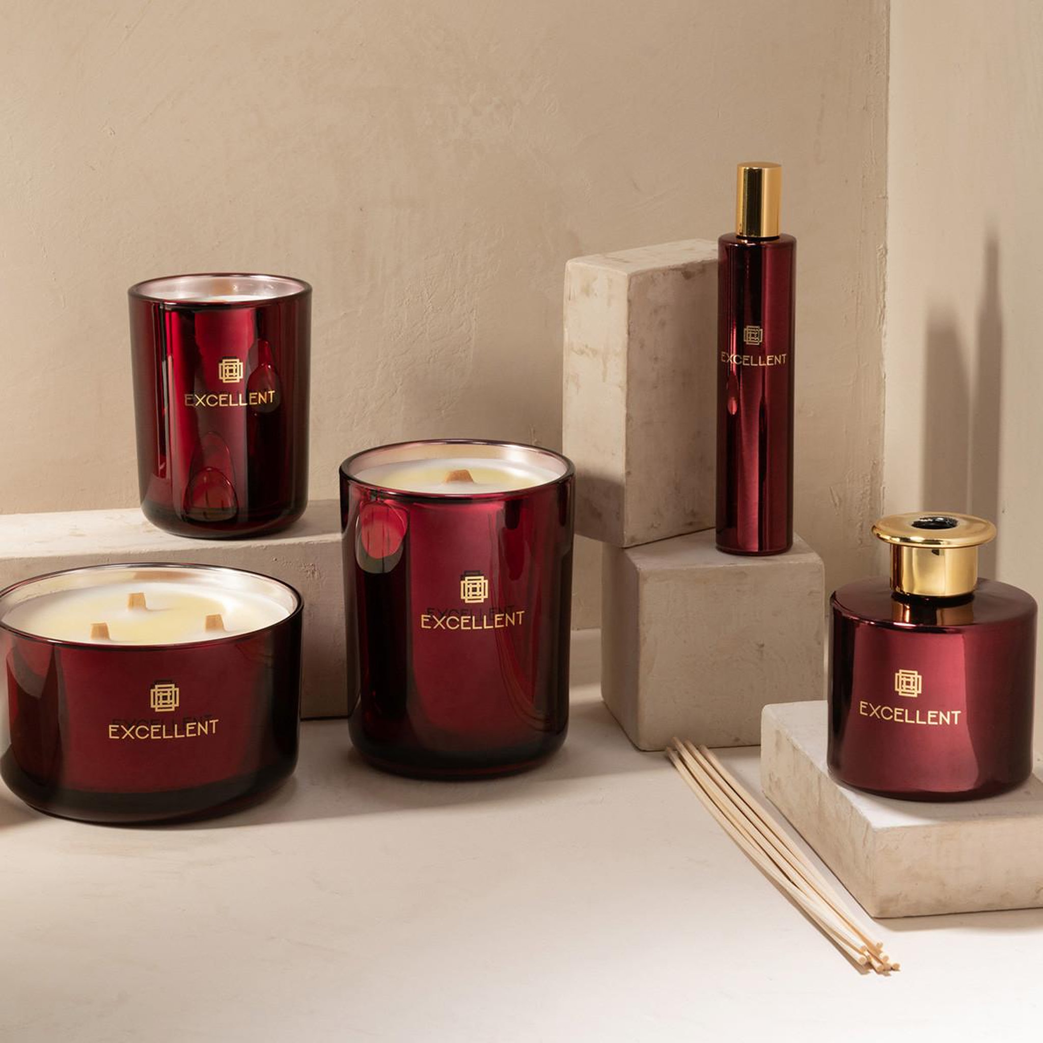 Voir la diapositive 3 : J-LINE Huile parfumée  excellent  27cm rose champagne rouge