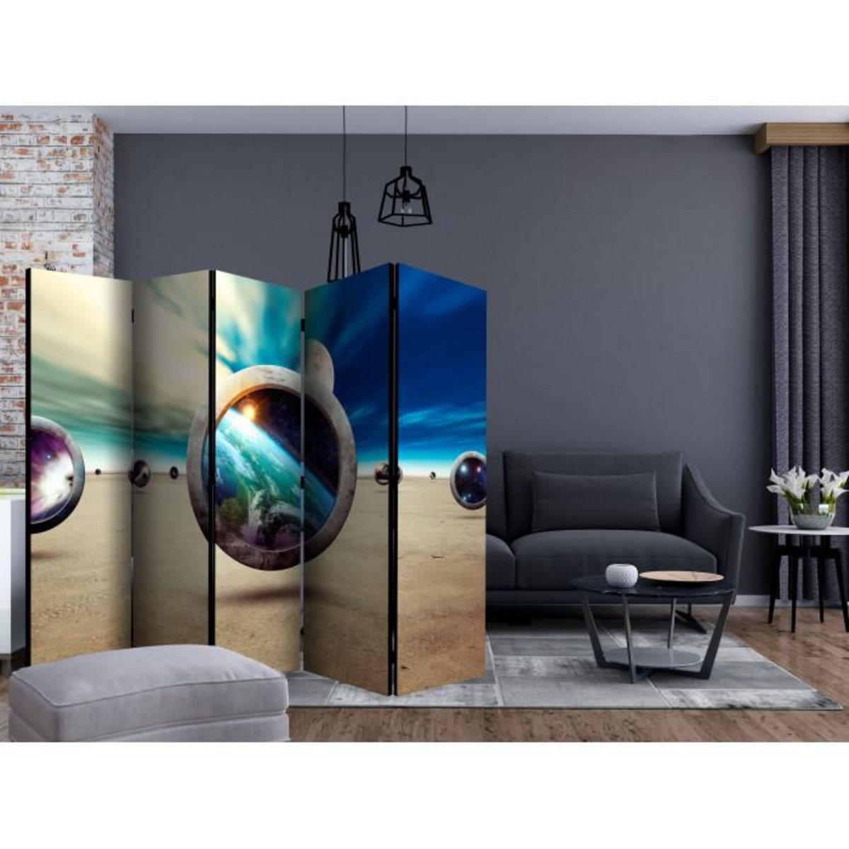 Paris Prix Paravent 5 Volets  Planet Walk  172x225cm