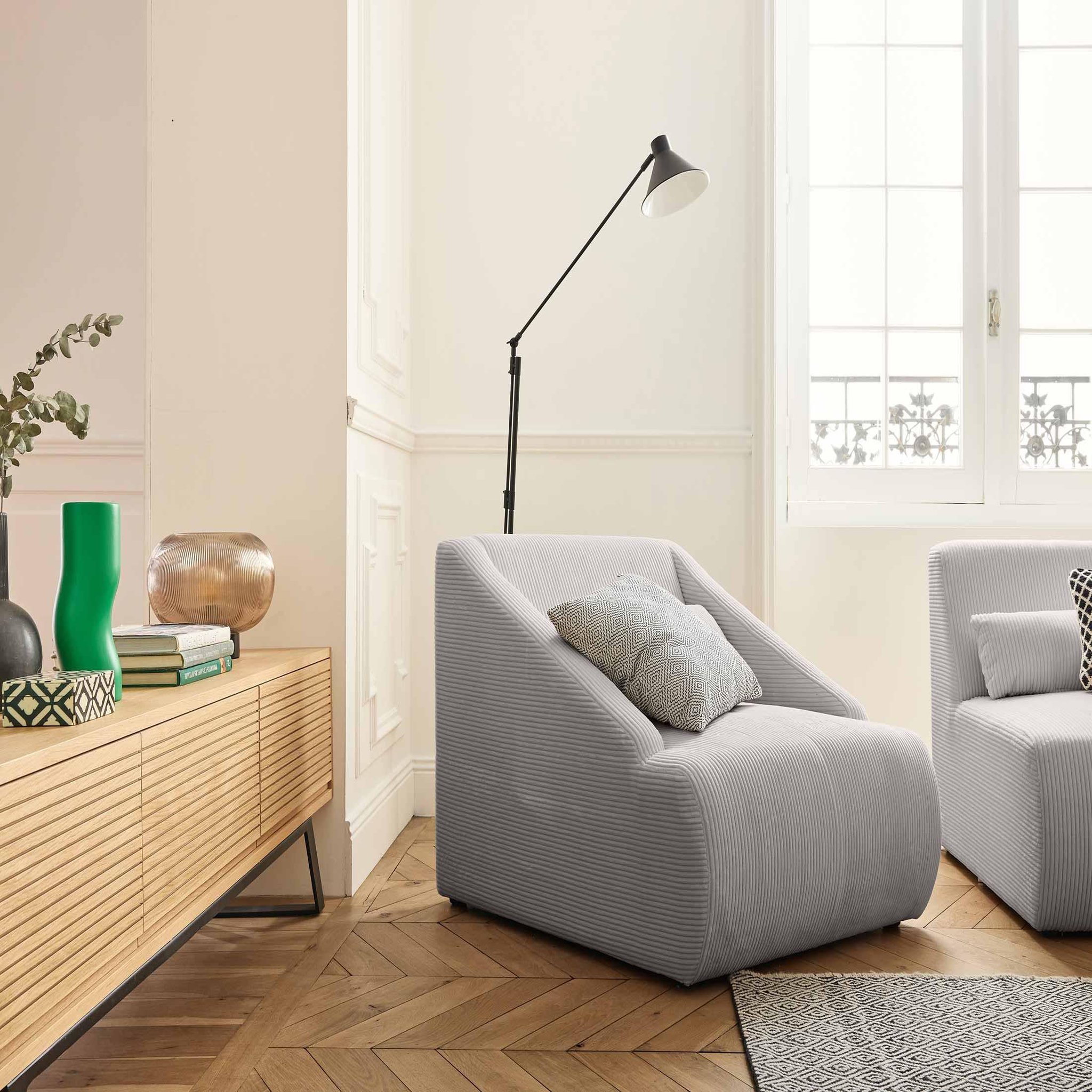 Voir la diapositive 2 : LISA DESIGN Onyx - fauteuil - en velours côtelé