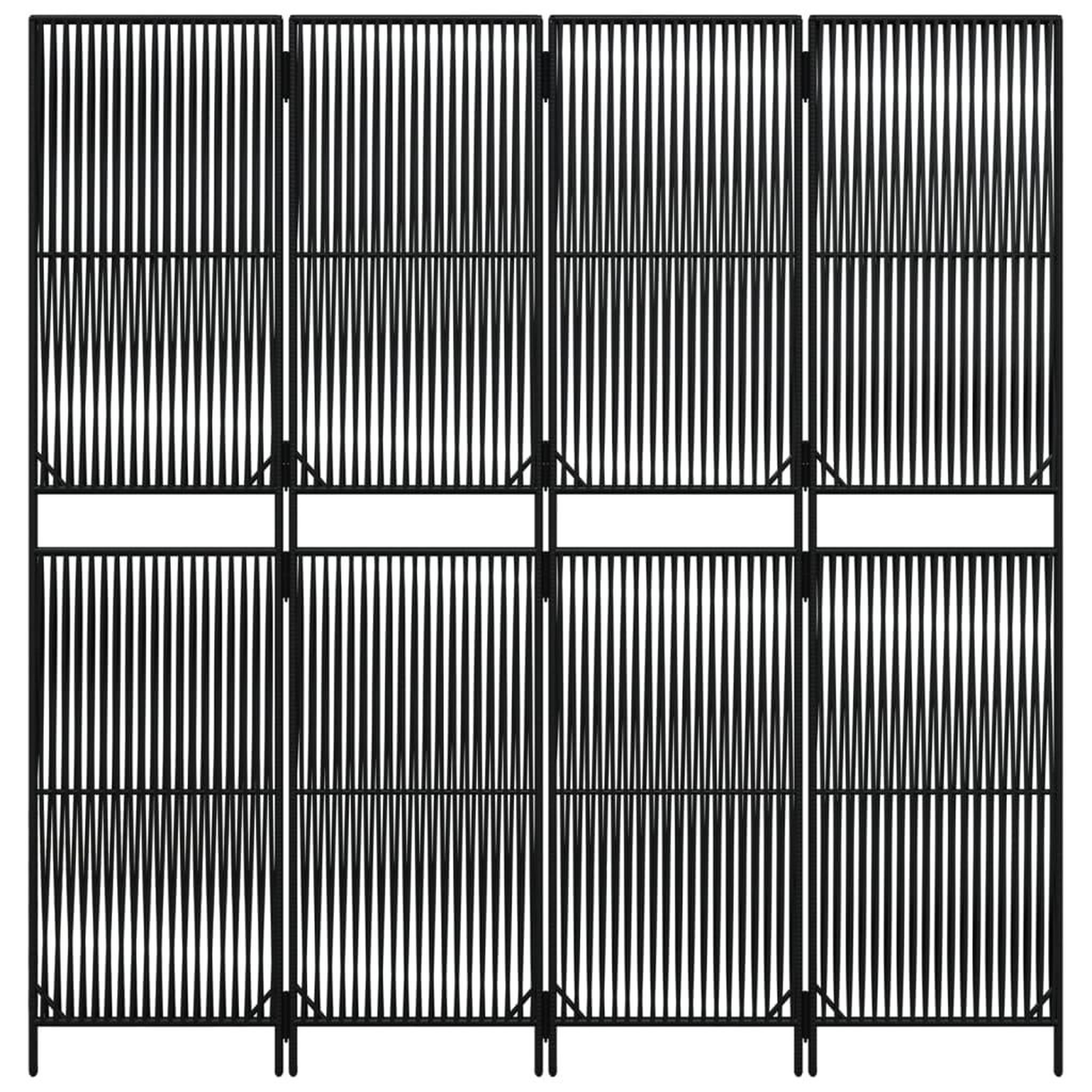 Voir la diapositive 5 : VIDAXL Cloison de separation 4 panneaux noir resine tressee