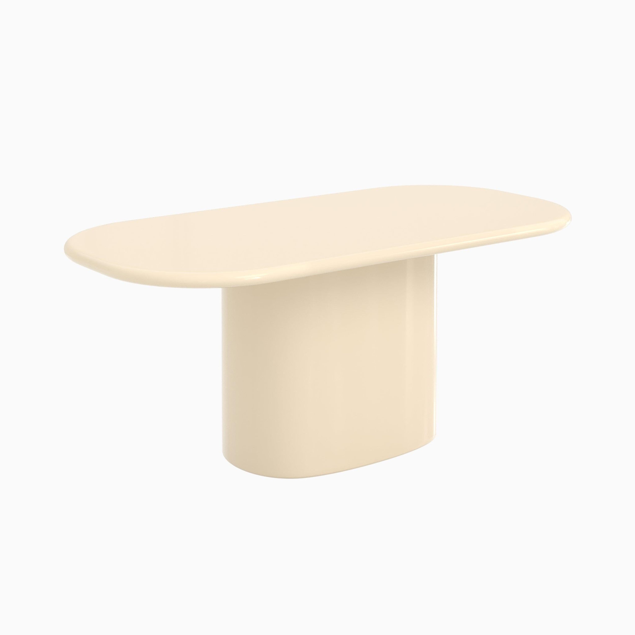 MAISON PAVANE Table rectangulaire en mdf laqué blanc cassé, 6 personnes-lydia