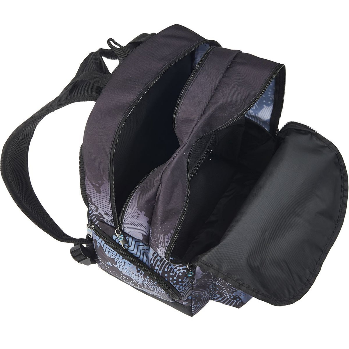 FREEGUN Sac à dos 2 compartiments marron et gris motifs géométriques 