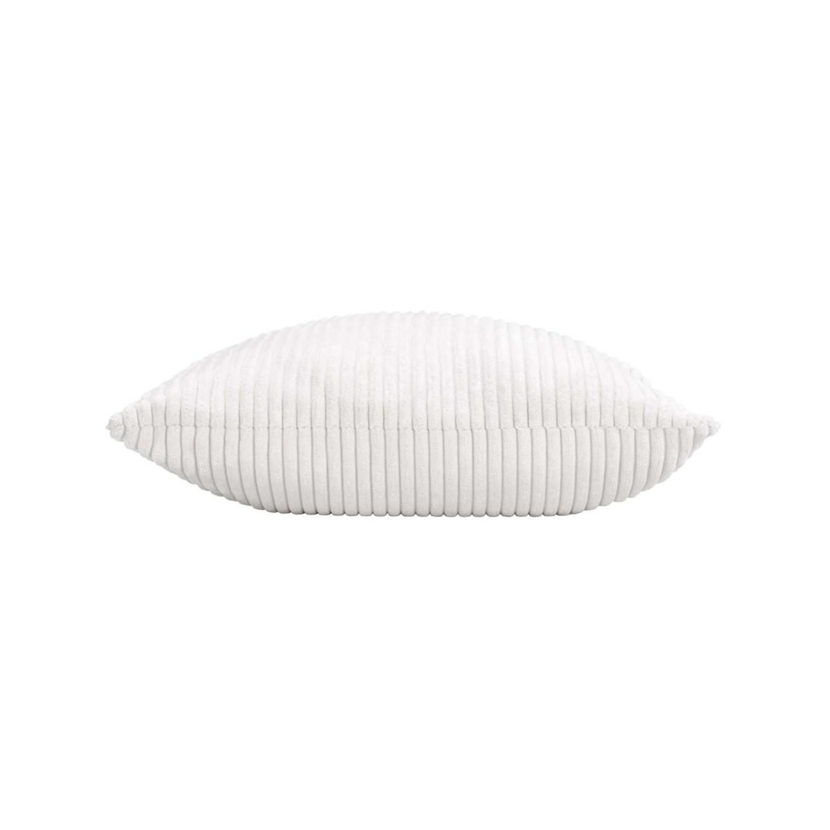 Paris Prix Coussin Déco en Velours Côtelé  Nils  45x45cm Blanc