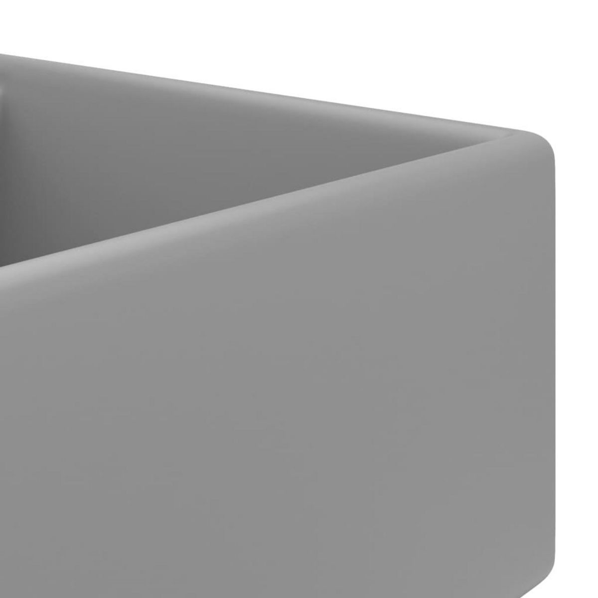 VIDAXL Lavabo carre a trop-plein Gris clair mat 41x41 cm Ceramique