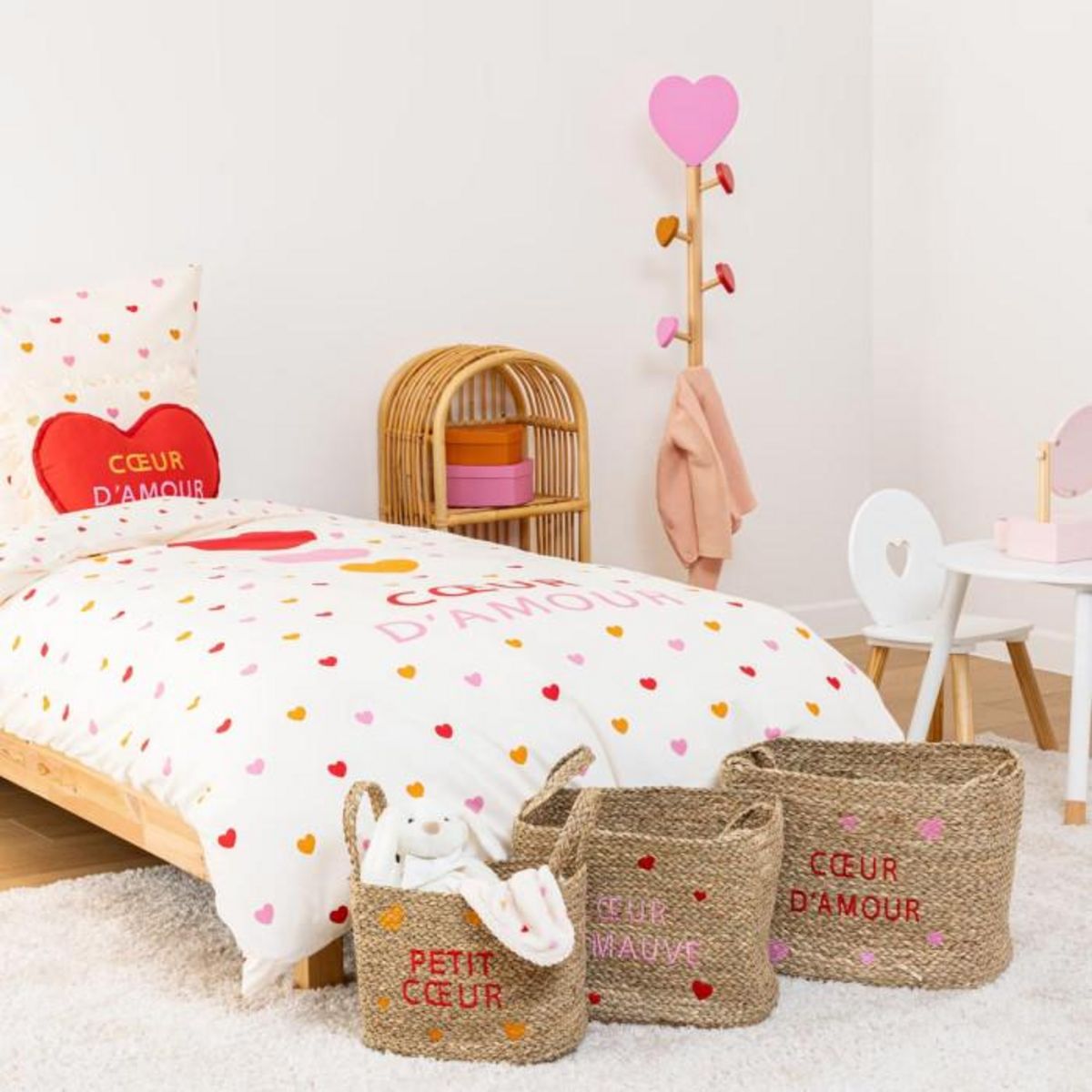 Atmosphera Kids Porte-Manteaux Enfant Cœur  Solea  135cm Naturel
