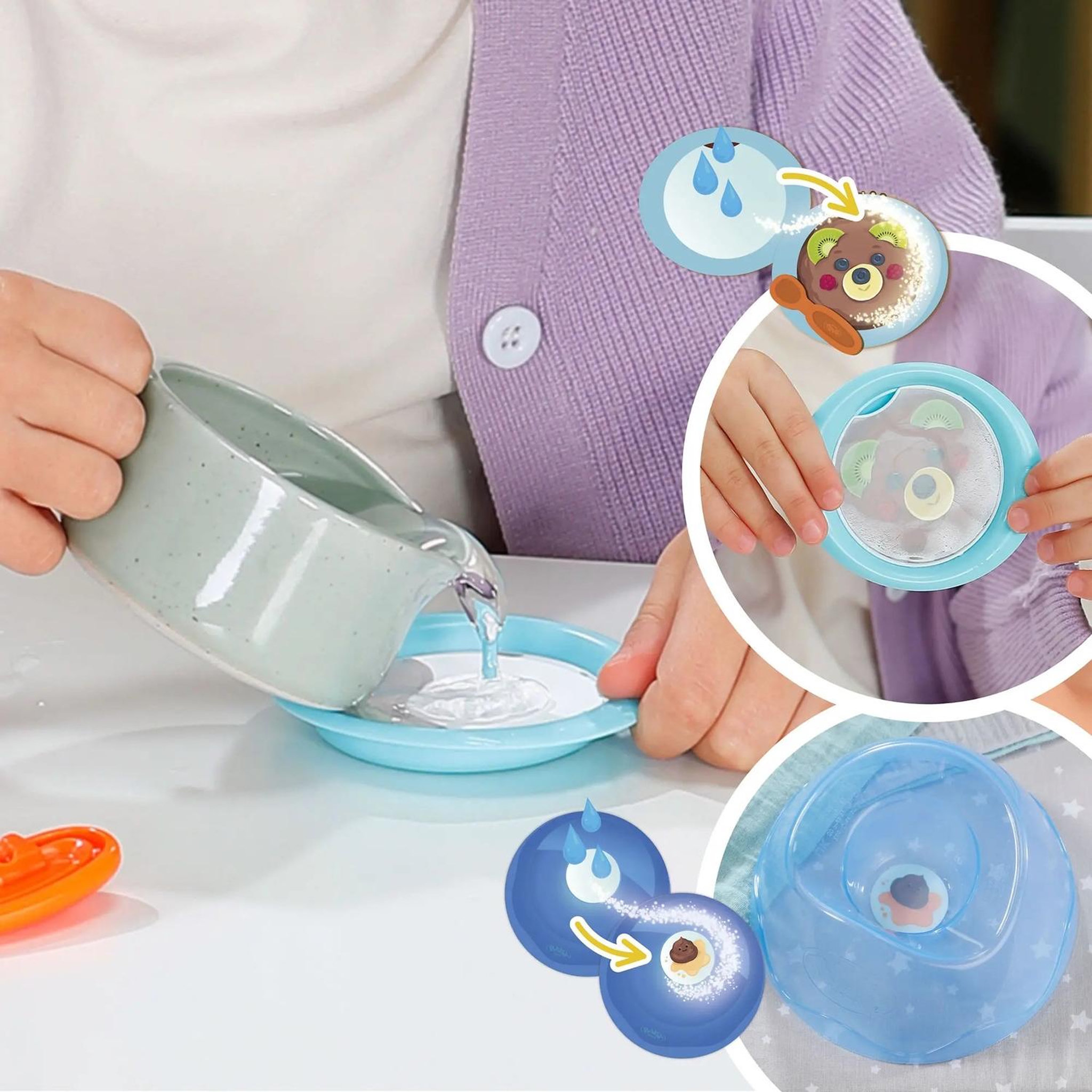 Voir la diapositive 5 : Zapf Creation Poupée interactive Click & Play 43 cm Jonas multicolore avec 8 accessoires, 10 fonctions dont boit, mange à couleur magique et fait pipi
