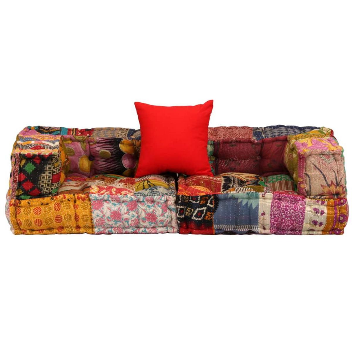 VIDAXL Pouf modulaire a 2 places Patchwork Tissu