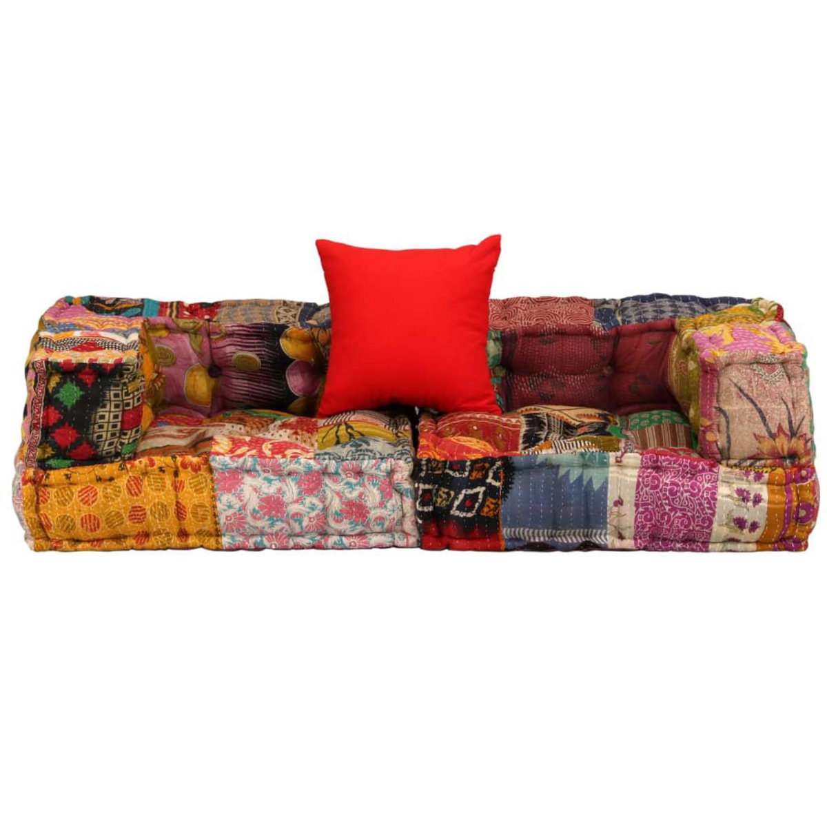 VIDAXL Pouf modulaire a 2 places Patchwork Tissu