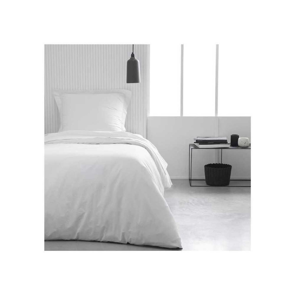 Today Drap housse TODAY Essential - 90 x 190 cm - 1 personne - 100% Coton uni - Craie