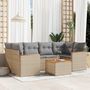 Voir la diapositive 1 : VIDAXL Salon de jardin avec coussins 7pcs melange beige resine tressee
