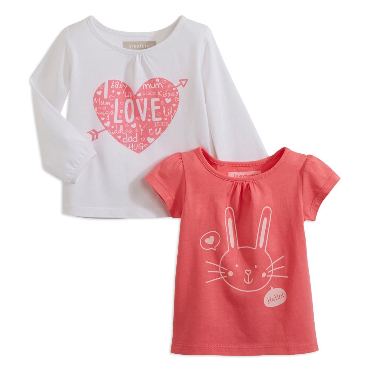 IN EXTENSO Lot de 2 tee-shirt manches courtes et longues bébé