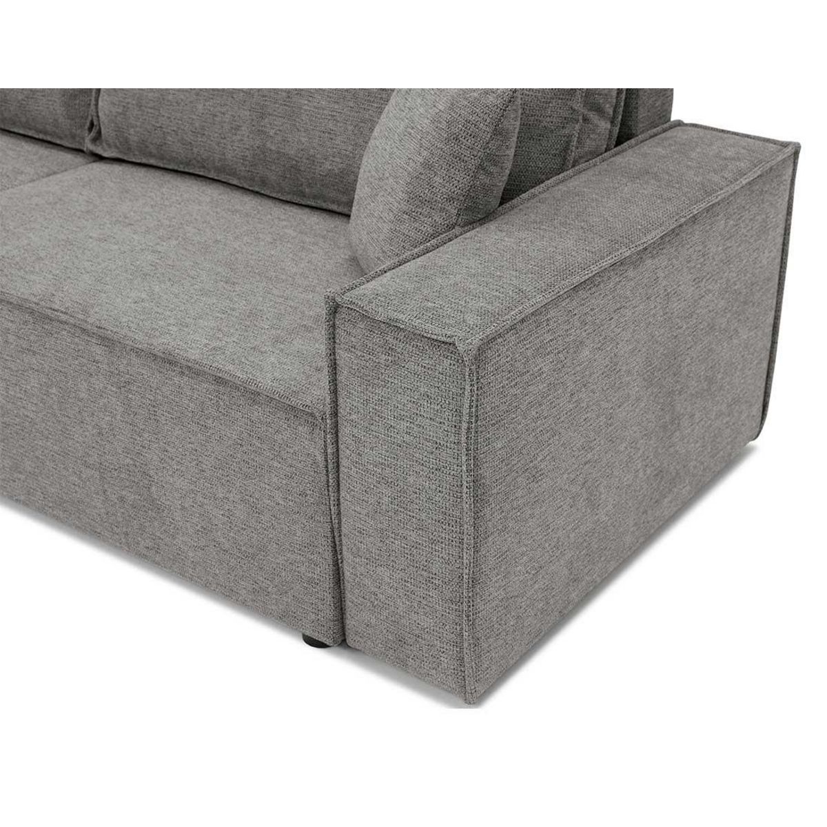 BEST MOBILIER Cezanne - canapé droit 3 places convertible avec coffre en tissu texturé