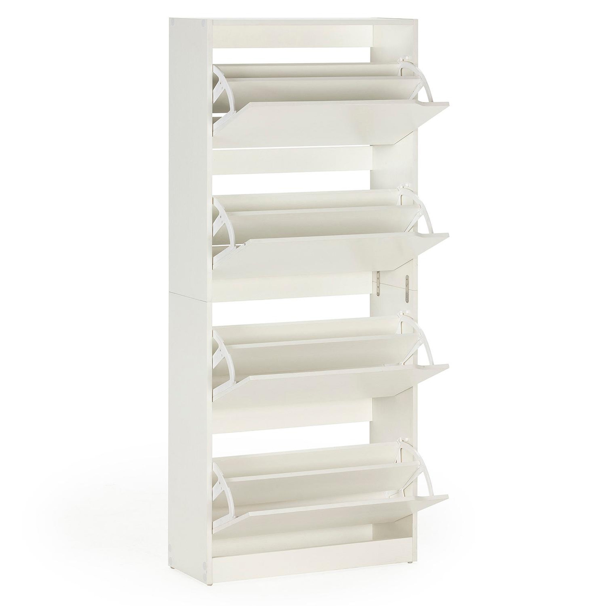 Voir la diapositive 3 : VS VENTA-STOCK Meuble à chaussures Angel, 4 portes, couleur blanche, pour 24 paires