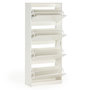 Voir la diapositive 3 : VS VENTA-STOCK Meuble à chaussures Angel, 4 portes, couleur blanche, pour 24 paires