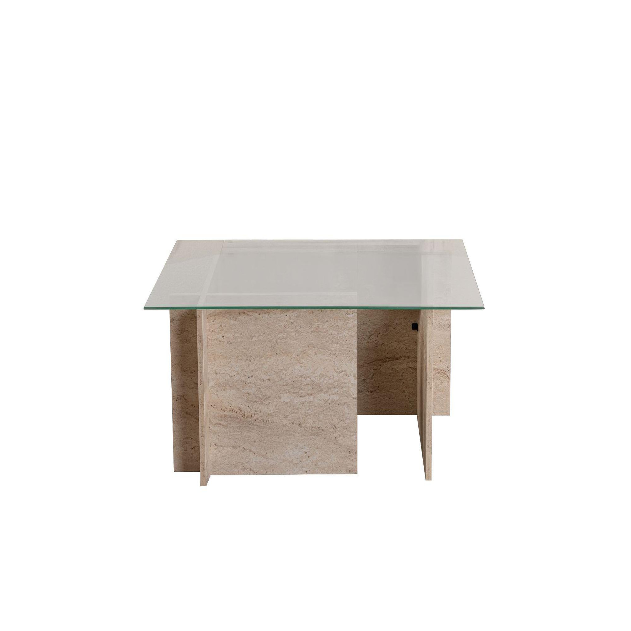 Habitat et Jardin Table basse en bois  vetrino  - 105 x 65 x 40 cm - travertin