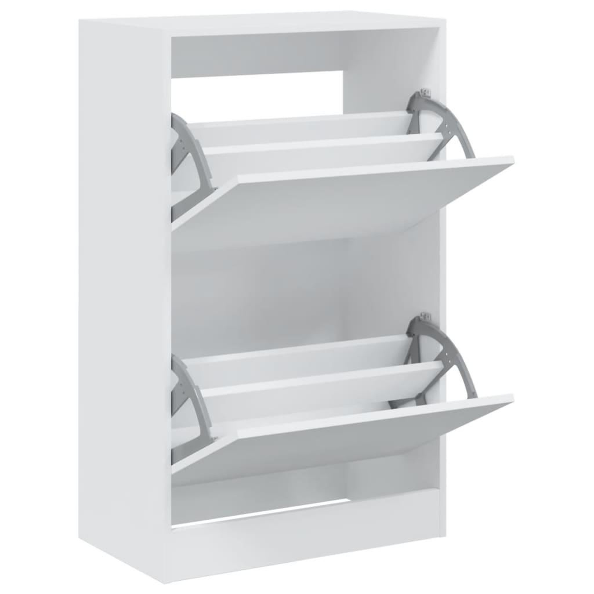 Voir la diapositive 2 : VIDAXL Armoire a chaussures blanc 60x34x96,5 cm bois d'ingenierie