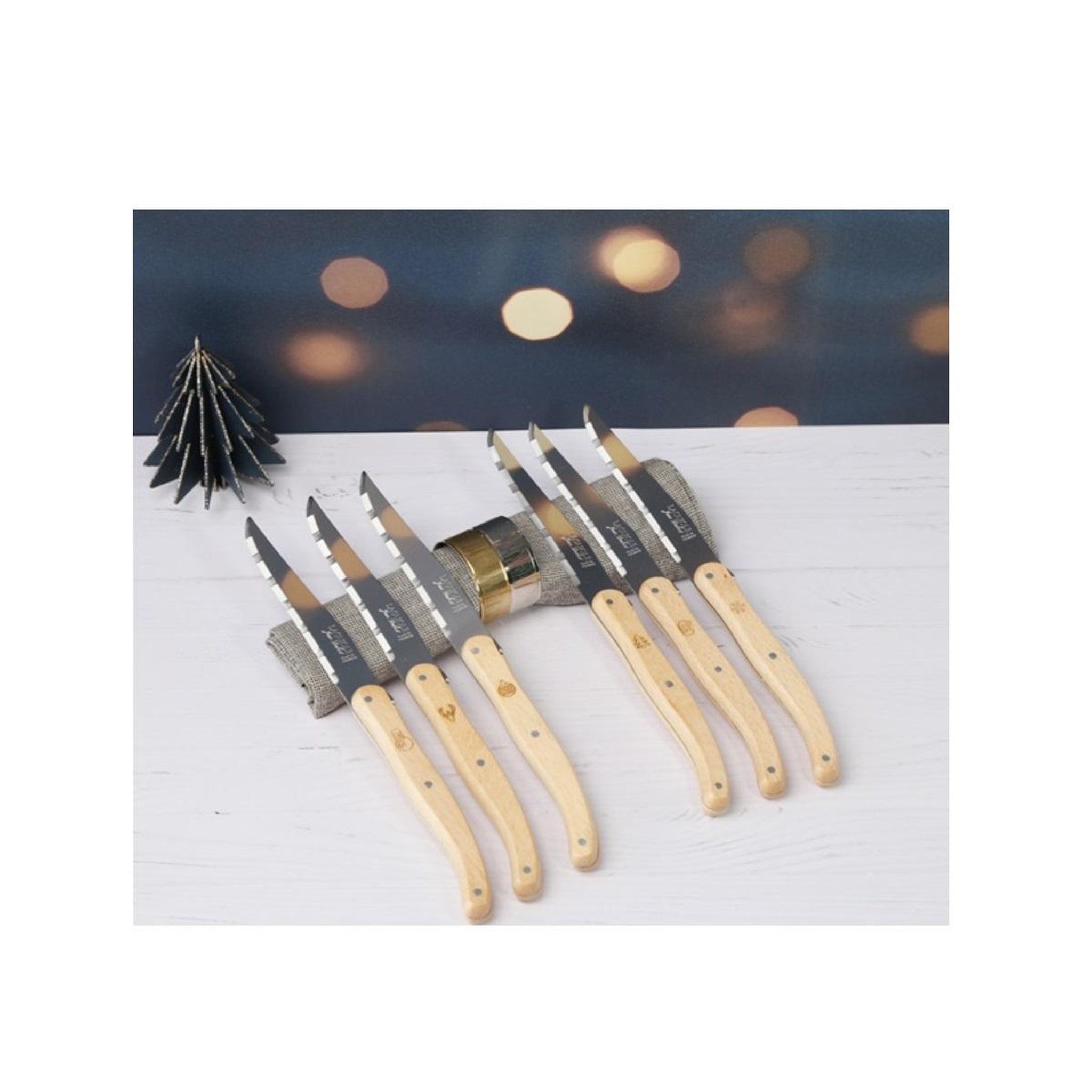 Voir la diapositive 3 : Jean dubost Coffret de 6 couteaux à steak - L0060015D80175