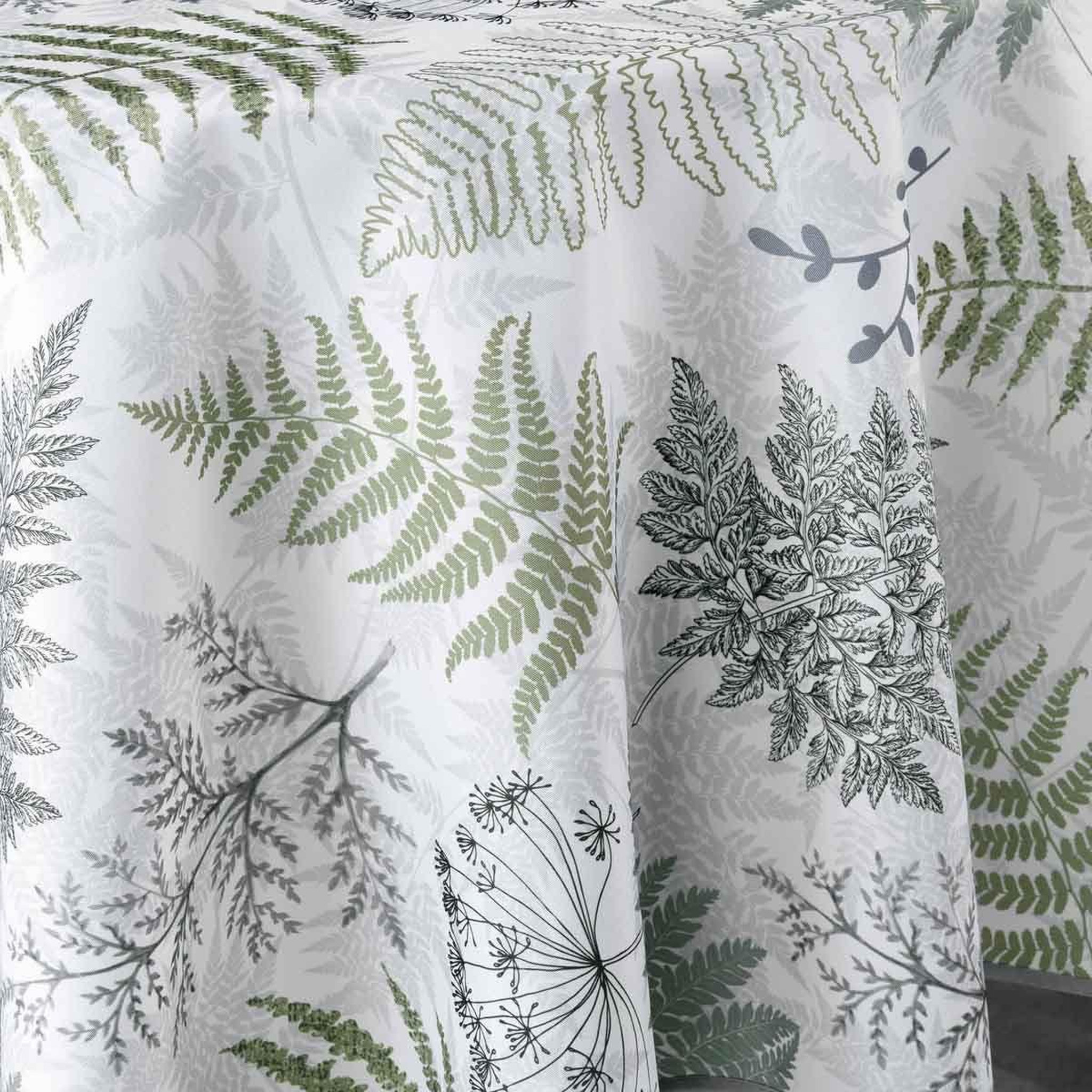 Voir la diapositive 2 : Douceur d'Intérieur Nappe ronde imprimée  melisandre  180cm vert