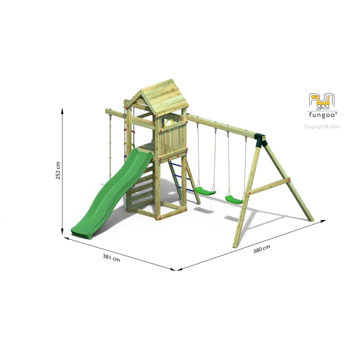 Fungoo Aire de jeu  GAIA avec Balançoire Double