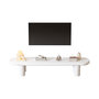 Voir la diapositive 1 : MERAX Table basse ovale blanc - 40x160 cm mdf