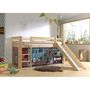 Voir la diapositive 2 : Paris Prix Lit Enfant Surélevé Avec Toboggan  Pino Pet Shop  90x200cm Naturel