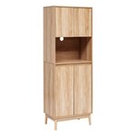 FIVE Buffet de cuisine 1 niche et 4 portes effet bois naturel ABANA - Beige