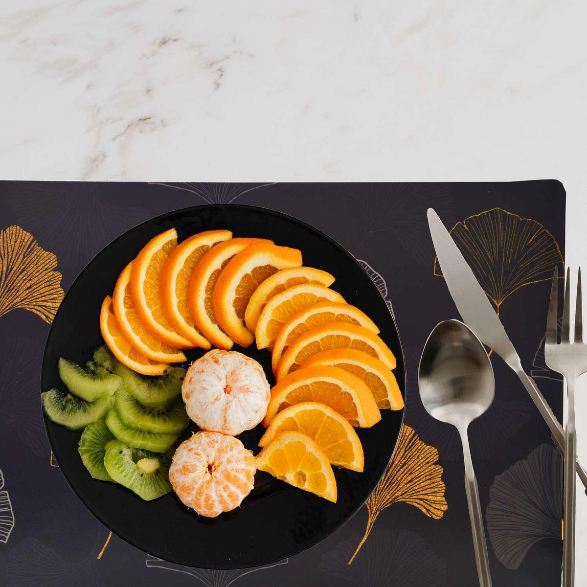 HABITABLE Lot de 6 sets de table Tajink - 28 x 43 cm - Noir