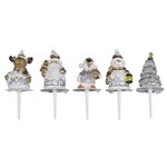 Paris Prix Lot de 5 Décorations de Noël  Gâteaux  6cm Argent