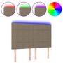 Voir la diapositive 2 : VIDAXL Tete de lit a LED Taupe 144x5x118/128 cm Tissu