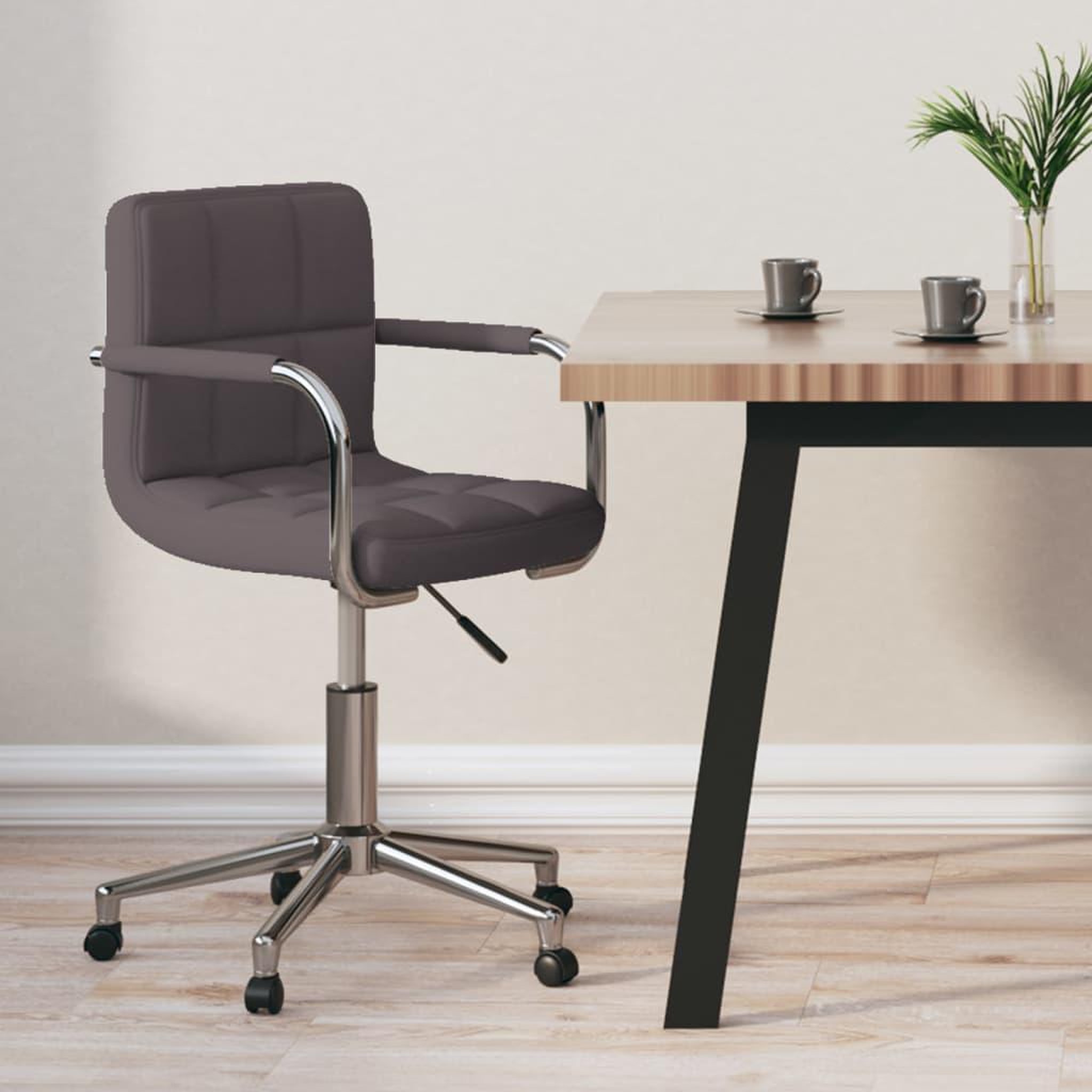 VIDAXL Chaise pivotante de bureau Taupe Tissu