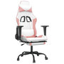 Voir la diapositive 2 : VIDAXL Chaise de jeu avec repose-pied Blanc et rose Similicuir