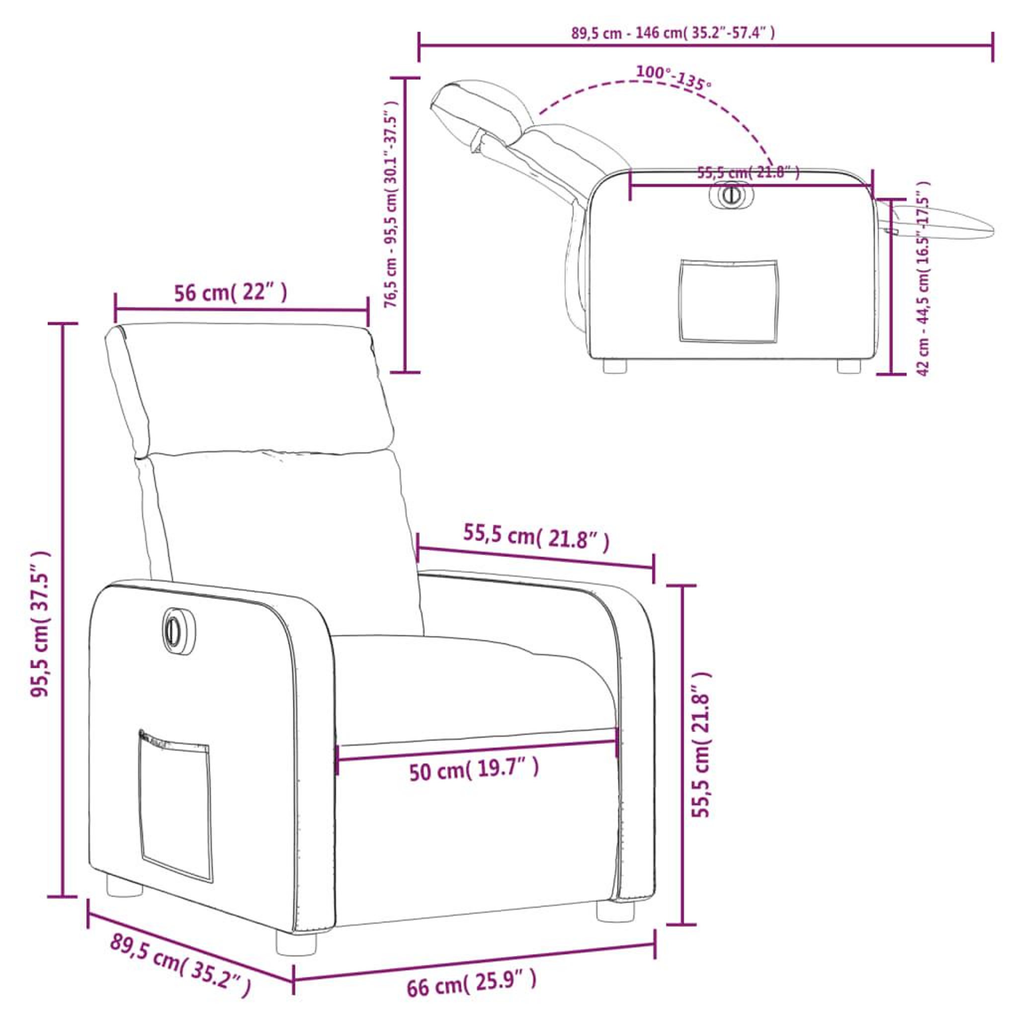 Voir la diapositive 6 : VIDAXL Fauteuil inclinable electrique Rouge Similicuir