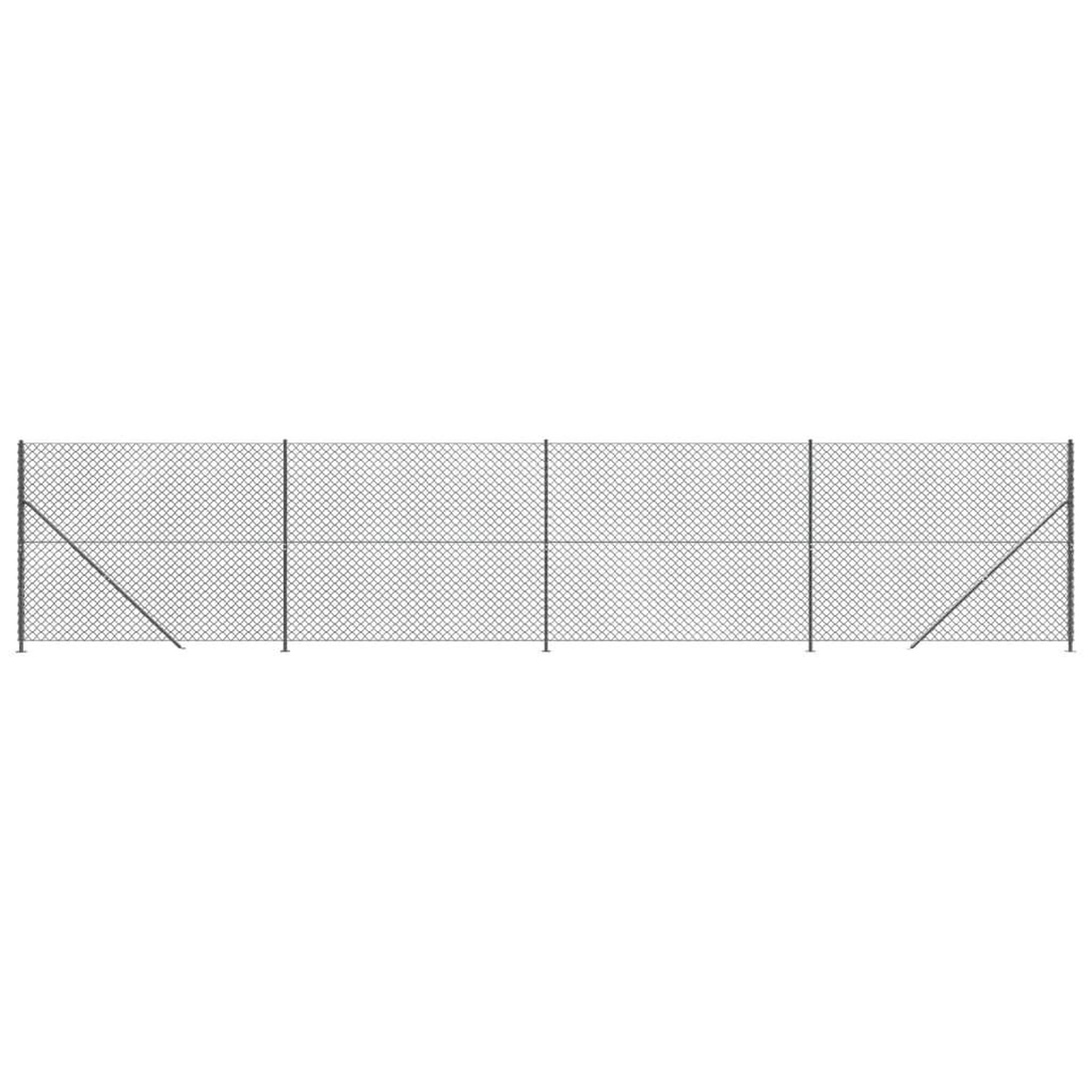 Voir la diapositive 2 : VIDAXL Cloture a mailles losangees avec bride anthracite 1,6x10 m