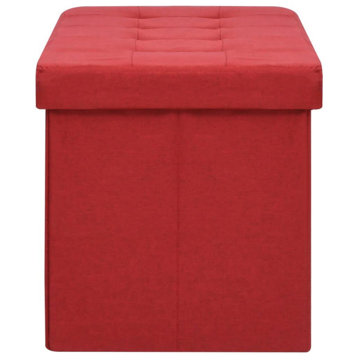 VIDAXL Banc de rangement pliable Rouge bordeaux Faux lin