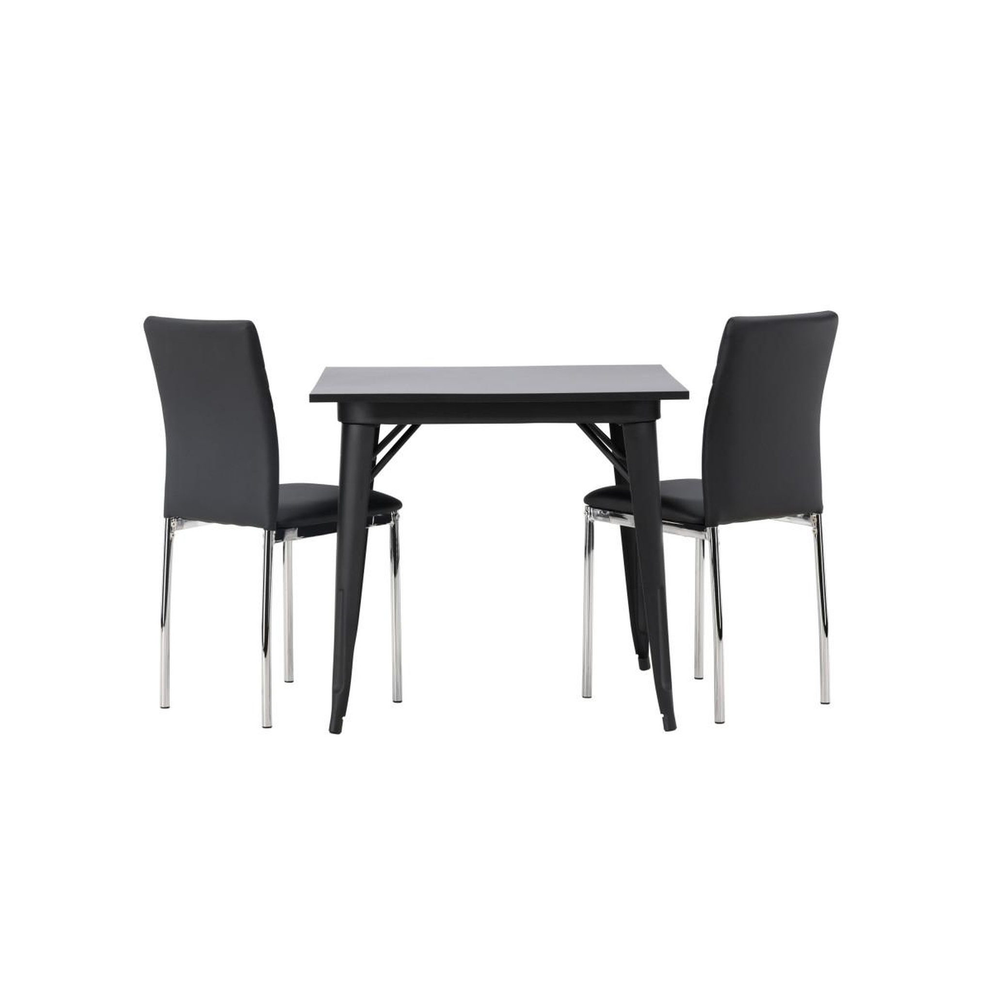 Voir la diapositive 4 : Paris Prix Ensemble table à manger & 2 chaises  tempe & lily  80cm noir